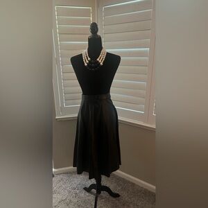 Black faux leather skirt